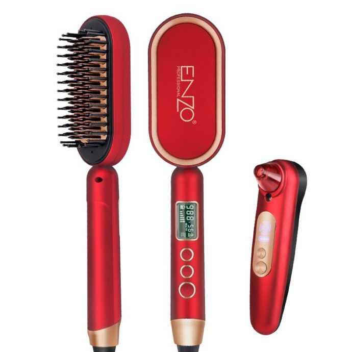 Brosse lissante chauffante + extracteur points noir ENZO Originale – Image 2