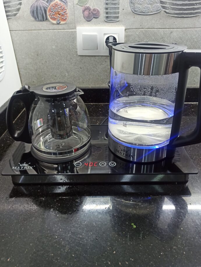 Bouilloire électrique avec théière et Cafetière 3en1 MATRIX 2L en verre – Image 2