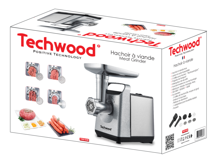 Hachoir à Viande Techwood 450W Inox – Image 3