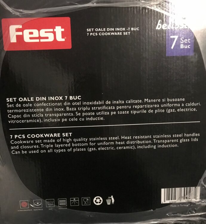 Pack casseroles Fest Belissima 7 pièces inox fabrication turque haute qualité – Image 4