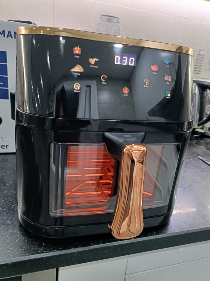 Friteuse sans huile Airfryer 8 litres BRANDMANN Originale avec 8 prereglages et une lampe Avec Fenêtre Visible – Image 5