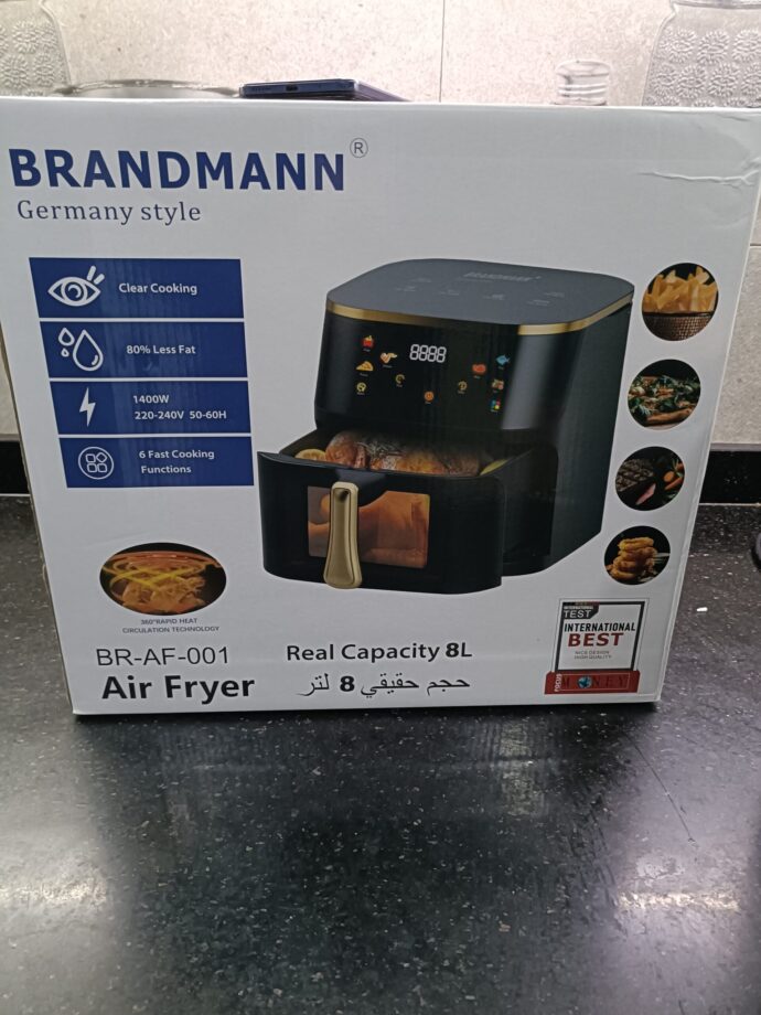 Friteuse sans huile Airfryer 8 litres BRANDMANN Originale avec 8 prereglages et une lampe Avec Fenêtre Visible – Image 7