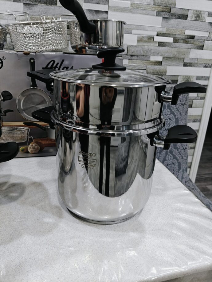Pack 10 pieces Cocotte 6L + 8L Bonera original turque inox 18/10 haute qualité – Image 5