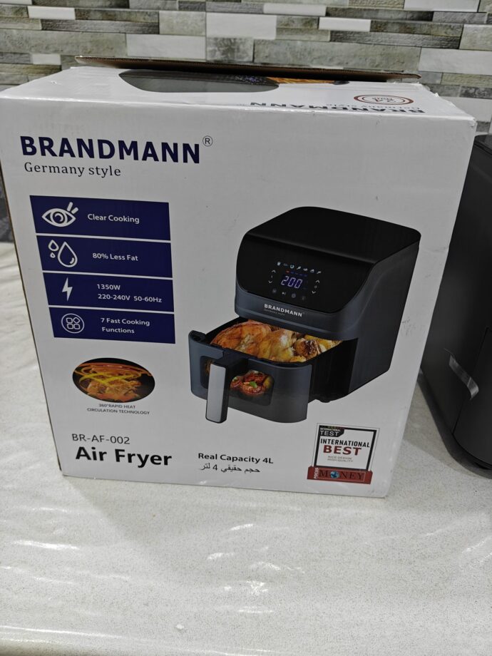 Friteuse sans huile Airfryer 4 litres BRANDMANN Originale avec 8 prereglages et une lampe Avec Fenêtre Visible – Image 6
