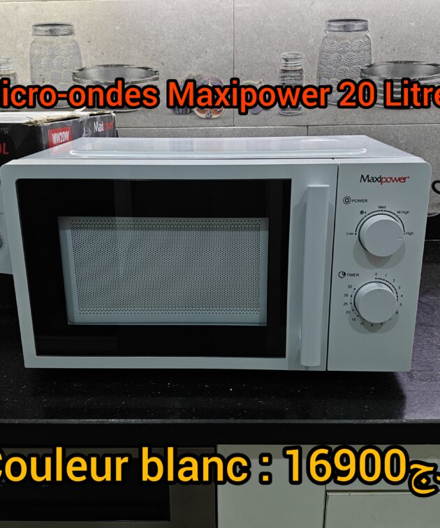 Micro-ondes Maxipower et Raylan 20L – 700W, 5 niveaux de puissance, minuterie