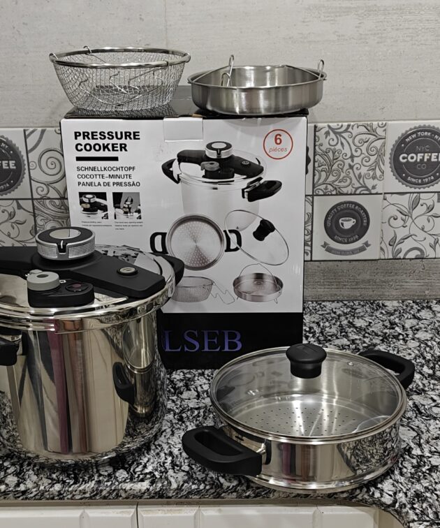 Cocotte-minute 10L Elseb – Pack 6 pièces en inox Haute gamme